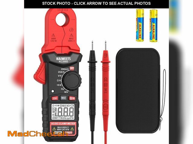 Lot 74-13570874 - KAIWEETS Digital Clamp Meter with Round Jaw, Automotive Multimeter, NCV, 2000 Counts, Amp Voltmeter,...