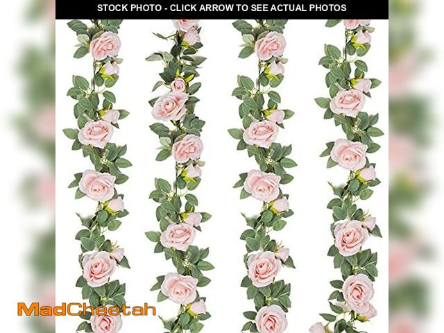 Lot 74-12678681 - TELDRASSIL 4Pcs(26 FT) Artificial Rose Vine Fake Flower Garland Fake Silk Rose Hanging Vine for Wedd...