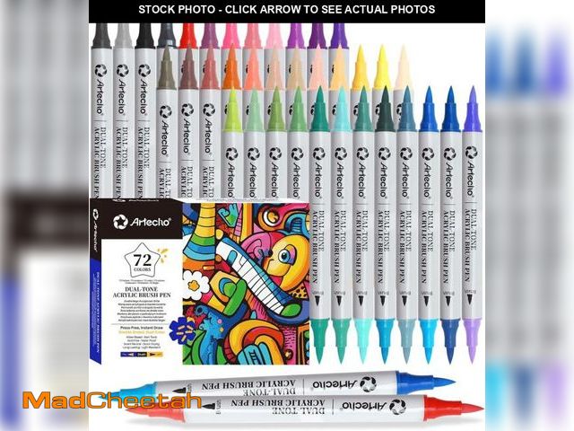 Lot 74-12323527 - Artecho Acrylic Paint Markers 36 Pcs 72 Colors, Acrylic Paint Pens with with 0.5-5mm Brush Tip for S...