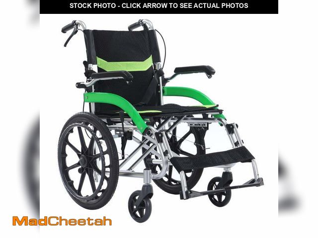Lot 74-12635851 - YEBEI Lightweight Transport Wheelchair Foldable, Double-Brake Design Wheelchair with Self-Propelled ...