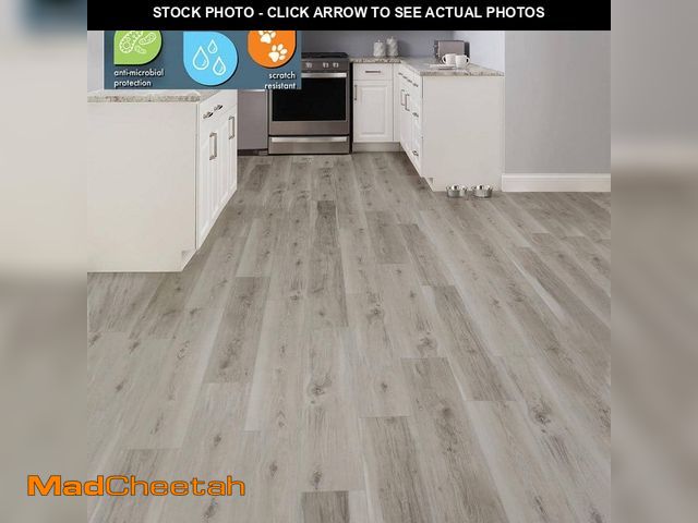 Lot 74-13822162 - Banff Gray Hickory 22-MIL x 7.1 in. W x 48 in. L Click Lock Waterproof Luxury Vinyl Plank Flooring (...