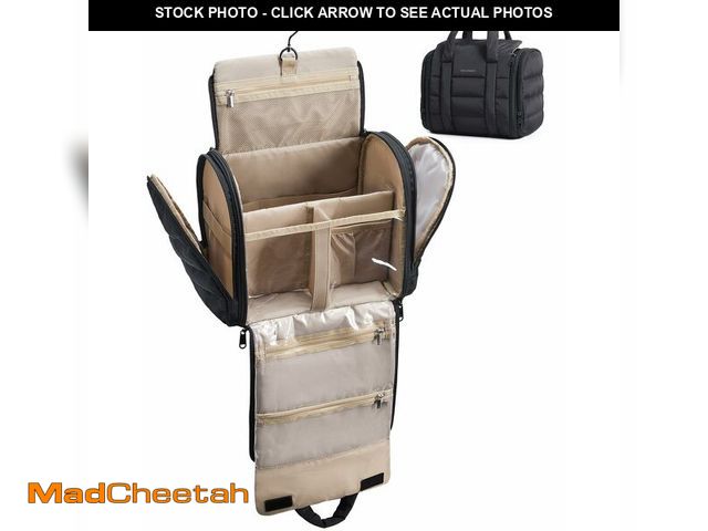 Lot 74-14378247 - BAGSMART Travel Toiletry Bag with Removable Partition, Puffy Water-resistant Fabric Hanging Organize...