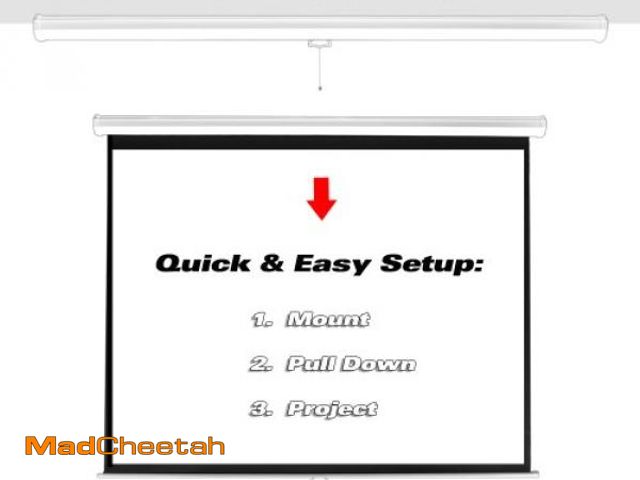 Lot 74-12162511 - PyleHome PRJSM7206 72" Manual Projection Screen, Front Projection, 4:30, Matte White, 42.5"H X 56.6"...