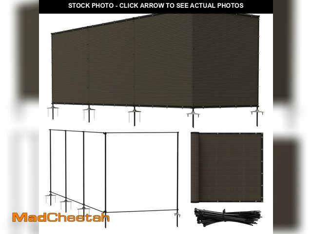 Lot 74-13788593 - (MISSING PIECES,HARDWARE ) Bynbbur 6'x24' Outdoor Privacy Screen Freestanding with Iron Poles and St...