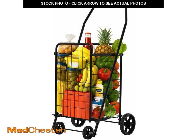 Lot 74-12633485 - YITAHOME Folding Shopping Cart with Wheels, Portable Collapsible Grocery Cart for Seniors, Rolling U...