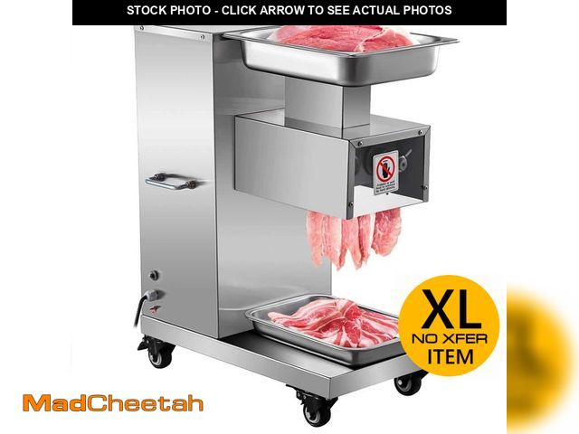 Lot 74-13038103 - VEVOR Commercial Meat Cutter Machine 750 Watt Stainless Steel Electric Meat Slicer Meat Slicers for ...