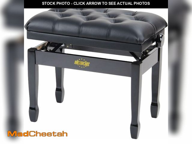 Lot 74-13710508 - SHSOE Adjustable Height Piano Bench/Piano Stool, Solid Wood with Glossy Paint, Thick Cushion - UNUSE...