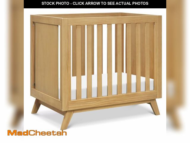 Lot 74-14614463 - Davinci Otto 3-in-1 Convertible Mini Crib with 4" Mattress in Honey, GREENGUARD Gold Certified - UNU...