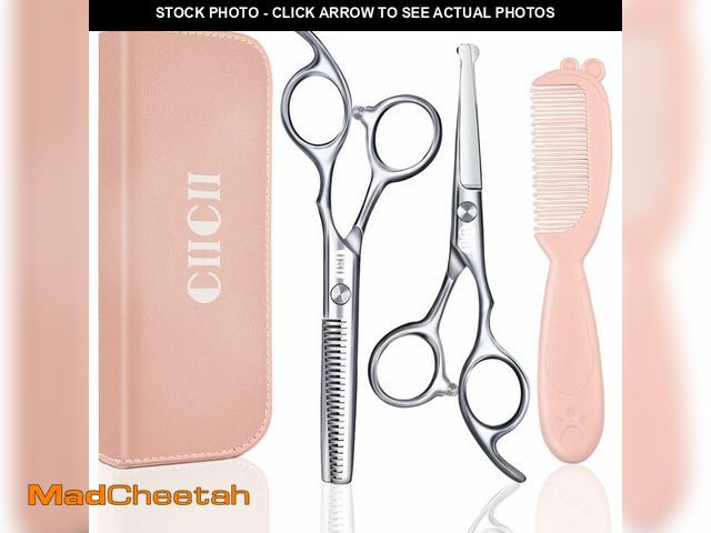Lot 74-12710584 - CIICII Kids Hair Cutting Scissors Shears Kit, Safety Round Tip Hairdressing Scissors Set (Hair Trimm...