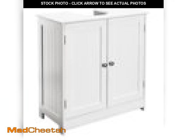 Lot 74-12479895 - Ktaxon Pedestal Under Sink Storage Bathroom Vanity Cabinet Freestanding Space Saver Organizer With S...