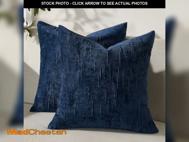 Lot 74-13950346 - HALANS Set of 2 Summer Decorative Throw Pillow Cover 24x24, Solid Farmhouse Neutral Cushion Covers w...