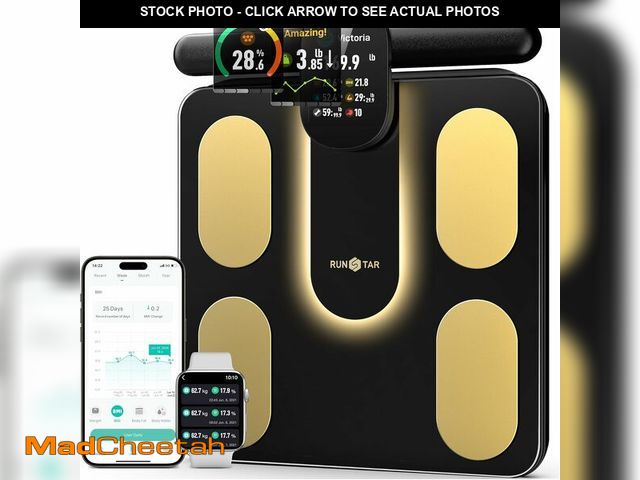Lot 74-12760450 - RunStar Smart Scale FSA&amp;HSA Eligible, 8 Electrodes Digital Bathroom Scale for Body Weight and Fa...