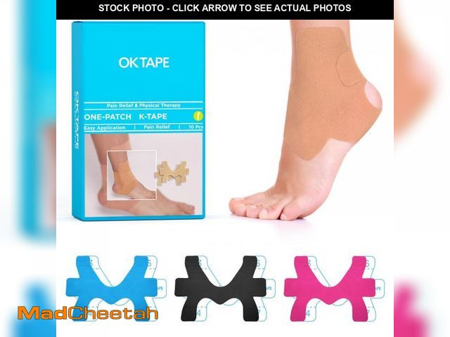 Lot 74-12311064 - OK TAPE Precut Kinesiology Ankle Tape, 10 Pcs, Pain Relief, Prevent Ankle Sprain, Provide Support fo...