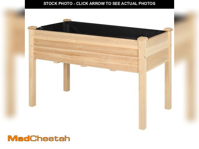 Lot 74-13046989 - VEIKOUS 47 in. x 23 in. x 30 in. Cedar Wood Raised Garden Bed with Liner - UNUSED