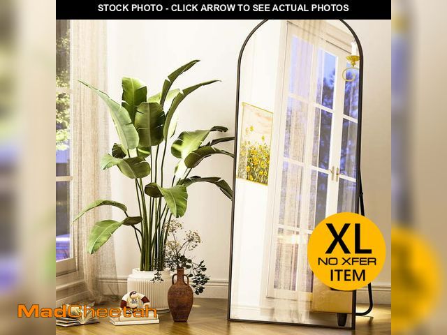 Lot 74-14071853 - BEAUTYPEAK Arched Full Length Floor Mirror 64"x21.1" Full Body Standing Mirror,Black - UNUSED