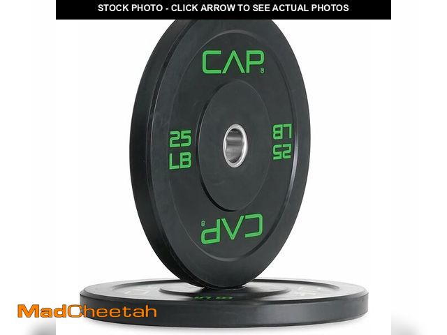 Lot 74-12690094 - CAP Barbell Rubber Olympic Bumper Plate 25lbs Pair - UNUSED