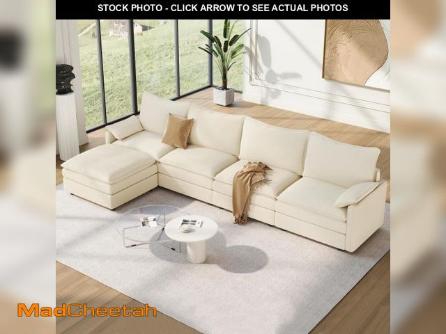 Lot 74-12386819 - Vesgantti 142" Cloud Couch Sectional Modular Sofa, Comfy Sectional Couch with Ottoman Deep Seat Chen...