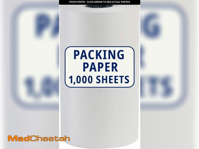 Lot 74-12396466 - BOX USA Packing Paper Roll 1440'L x 15"W - 1,000 Sheets 17" Long Equivalent - Large White Newsprint ...