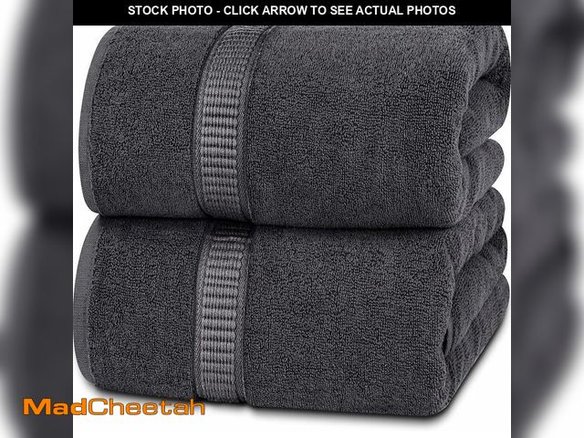 Lot 74-12847877 - Utopia Towels Luxurious Jumbo Bath Sheet 2 Piece, 600 GSM, 35 by 70 Inches, 100% Ring Spun Cotton, H...