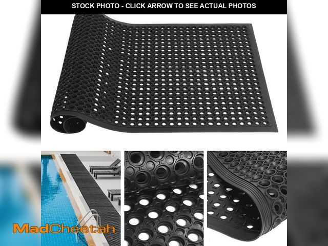 Lot 74-14588121 - Petoto Rubber Drainage Floor Mats, 60" x 35" Commercial Non-Slip Anti-Fatigue Restaurant Kitchen Bar...