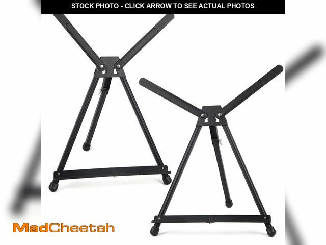 Lot 74-13542825 - Falling in Art Aluminum 15" to 21" Tabletop Easel Display, Black Tripod with Rubber Feet, Holds Canv...