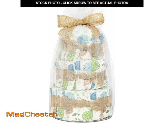 Lot 74-14582158 - The Honest Company Diaper Cake, Plant-Based, Turtle Time, Size 1, 35 Count - UNUSED