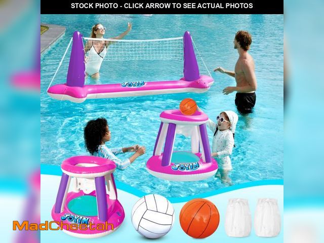 Lot 74-12308528 - JOYIN Inflatable Pool Float Set Volleyball Net &amp; Basketball Hoops, Floating Swimming Game Toy Fl...