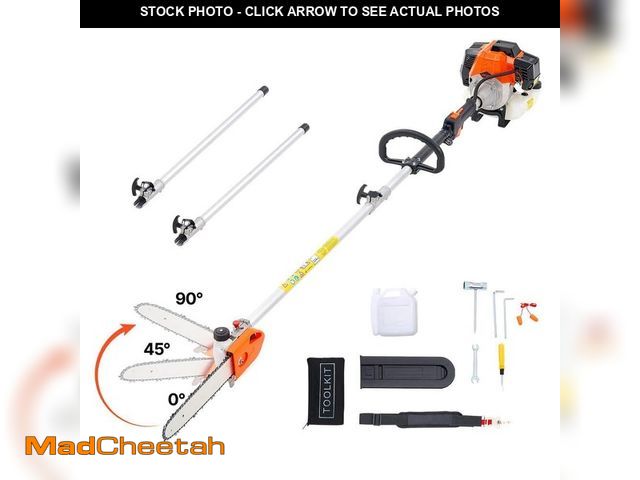 Lot 74-13663275 - VEVOR Gas Pole Saw, 43CC 2 Stroke Gas Powered Pole Saws with 12 in. Cutting Bar, Trimmer with Rotata...