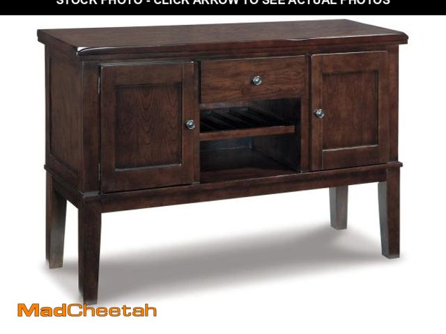 Lot 74-12401019 - Signature Design by Ashley Haddigan New Traditional Dining Room Buffet Cabinet with Wine Rack, Dark ...