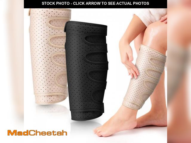 Lot 74-12115915 - Hoolerry 2 Pcs Lymphedema Compression Wraps Calf Adjustable Brace 5 Strap Leg Wraps for Lymphedema S...