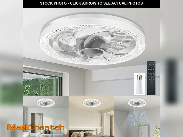 Lot 74-14058529 - Deyagoo Ceiling Fan Light, 12-inch Socket Fan Light with Remote Control, 3 Colors (3000K-6500K) Dimm...