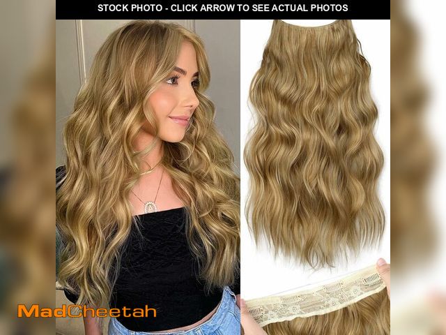 Lot 74-13716550 - KooKaStyle Invisible Wire Hair Extensions with Transparent Headband Adjustable Size 4 Secure Clips L...