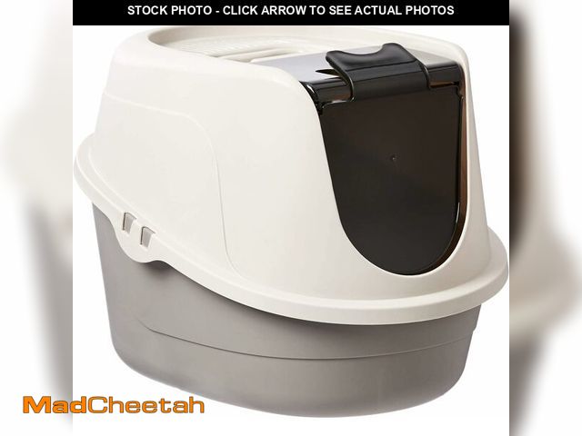 Lot 74-13709214 - Basics No-Mess Hooded Cat Litter Box, Standard, Multicolor, 21 in x 16 in x 15 in - UNUSED