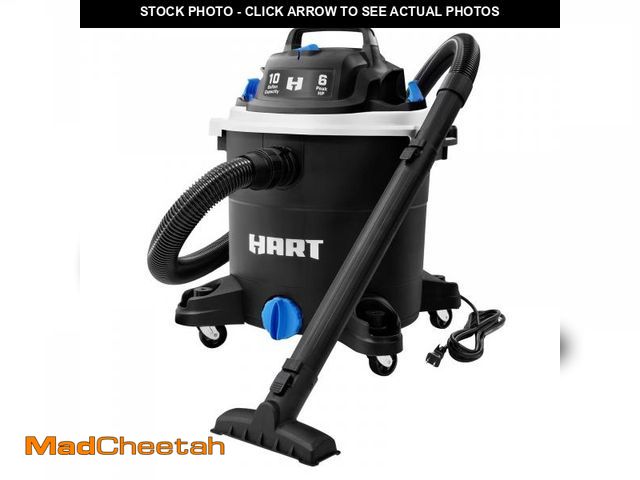 Lot 74-12406493 - HART 10 Gallon 6 Peak HP Poly Wet/Dry Vacuum  VOC1012PF 3703 - USED