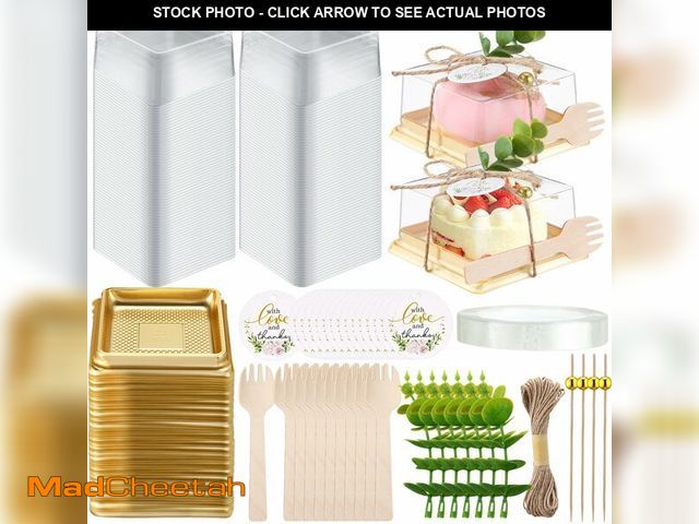 Lot 74-13961432 - Honeydak Clear Cake Containers with Lids Wedding Cake Pans Cupcake Container Muffins Box Cocktail Pi...