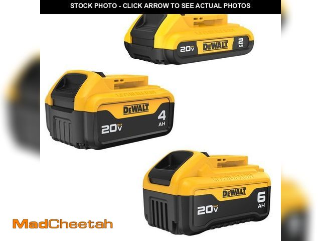 Lot 74-14276855 - DEWALT 20V MAX Lithium-Ion 6.0Ah Battery, 20V MAX 4.0Ah Battery, and 20V MAX 2.0Ah Battery - UNUSED