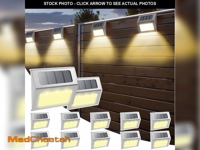 Lot 74-12457432 - Otdair Solar Lights Outdoor Waterproof, Solar Fence Lights Auto On/Off, Bright LED Outdoor Lighting ...