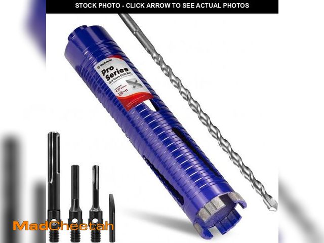 Lot 74-12325288 - DaduoRi 2" Pro Dry Core Drill Bit with Pilot Bit &amp; 3 Adapters (SDS Plus/SDS Max/1/2 Hex), Upgrad...
