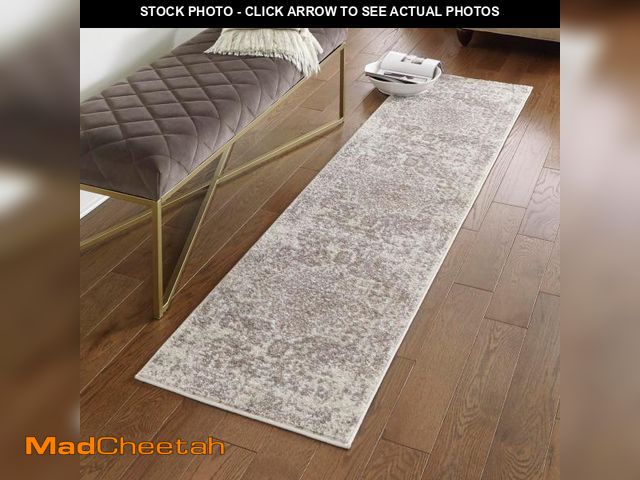 Lot 74-12420564 - Unique Loom Richmond Collection Area Rug - Medallion (2' x 8' Runner White/Gray) - UNUSED