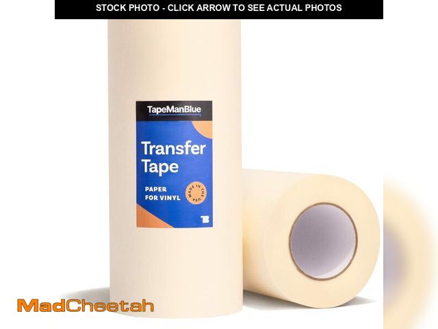 Lot 74-12978439 - TapeManBlue Paper Transfer Tape for Vinyl, 12" x 300' Roll, Made in America, Premium Transfer Tape f...
