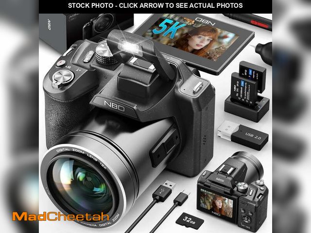 Lot 74-12646973 - NBD 64MP 5K Autofocus Digital Camera with WiFi and App Control, 16X Zoom, Anti-Shake, and Flash â ...