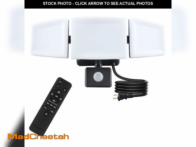 Lot 74-12712168 - Ganiude 35W Plug in Flood Light Outdoor, Motion Sensor Plug in LED Security Light with Remote Contro...