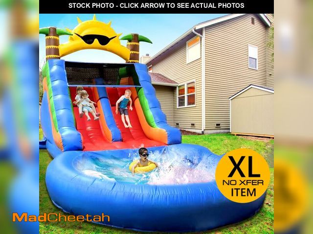 Lot 74-13789493 - 22.5ft(L) Commercial Water Slide for Adults Kids(Double Slides&amp;Big Splash Water Pool),100% PVC A...