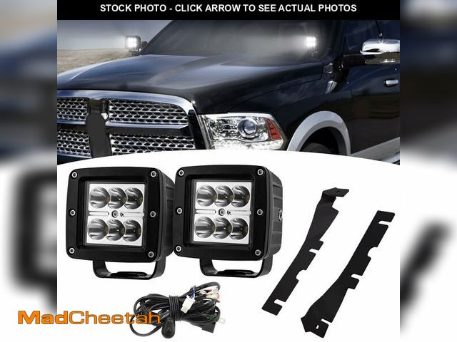 Lot 74-14215342 - Wsays 2pcs 24 W LED Light Pods &amp; Ditch Hood Hinge LED Pod Mount Bracket w/Wiring Kit Compatible ...