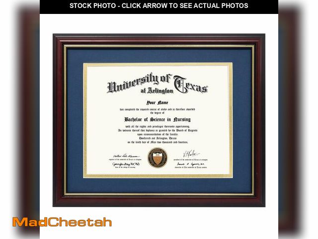 Lot 74-13950227 - GraduationMall 8.5x11 Diploma Frame with Navy over Gold Mat or Display 11x14 Certificate without Mat...