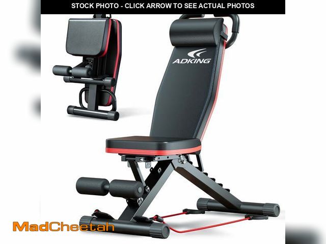 Lot 74-14608732 - BAOKALER Weight Bench with U Shape Handle, Workout Bench with Resistance Bands, Bench Press, 1000 lb...