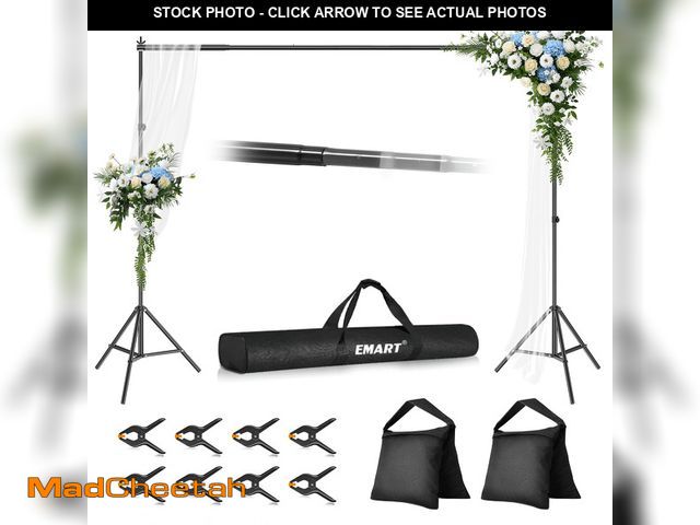 Lot 74-14351553 - Emart Photo Video Studio 10Ft Adjustable Background Stand Backdrop Support System Kit With Carry Bag...