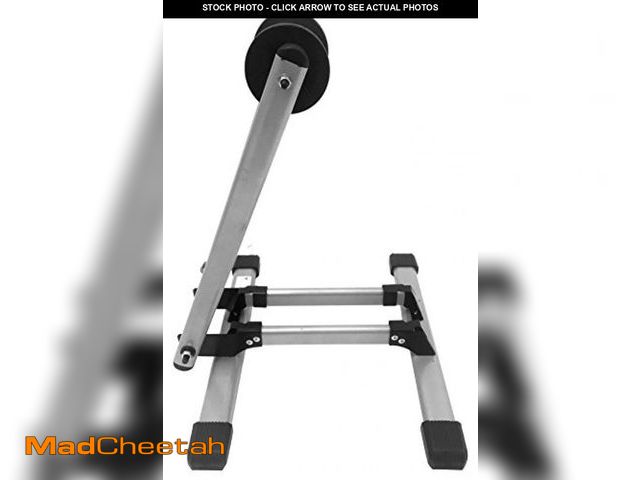 Lot 74-12137855 - MaxxHaul 80717 Foldable Floor Bike Stand Fits 20"-29" Sports Bicycles, black - UNUSED