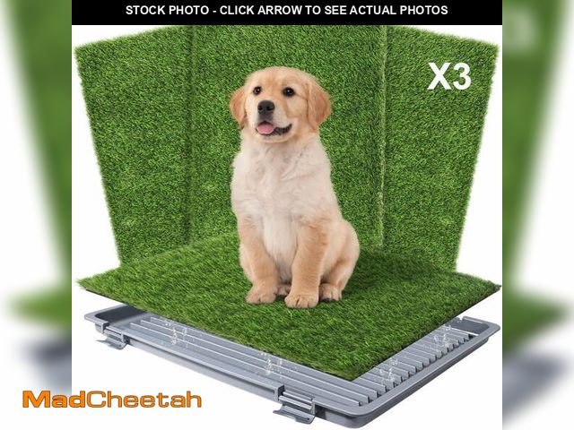 Lot 74-12890904 - Dog Grass Pad with Tray,Dog Grass Potty Litter Box with Fake Grass Patch Washable Pee Pads, Artifici...