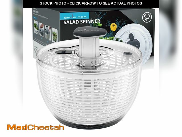 Lot 74-13719831 - Smile mom Salad Spinner Large Lettuce Spinner Kitchen Gadgets, Large Salad Spinner Vegetable Washer,...